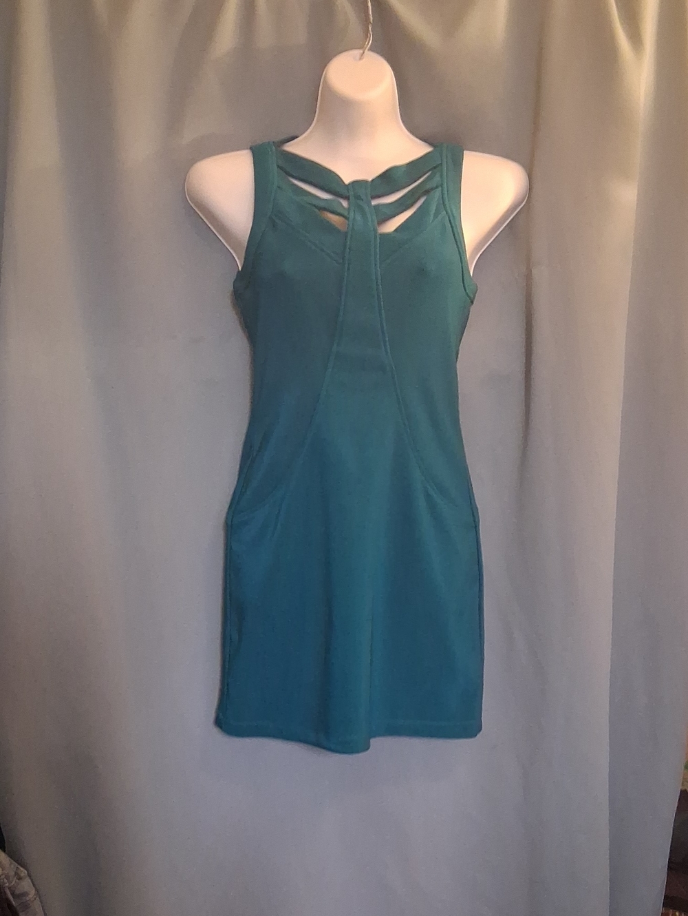 Xtraordinary Teal Strappy Tank Dress